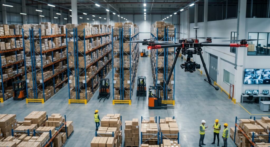 SHAHIIN D-22 drone for warehouse and inventory stock surveillance.
